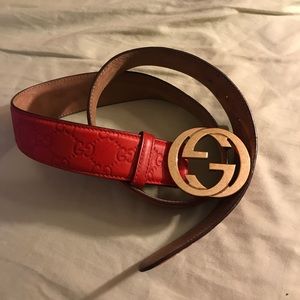 Authentic brick red Gucci belt